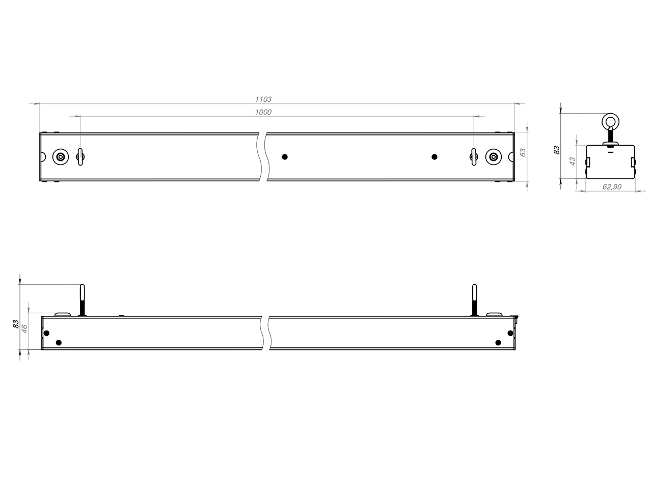 Аварийный торговый светильник TL-LINE 40 M PRS 840 EM 3-3,5